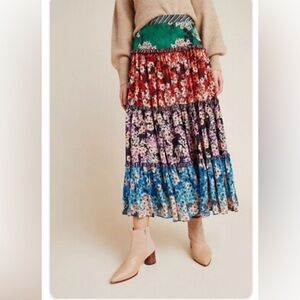 Anthropologie Bhanuni by JYOTI Multicolor Floral A-Line Skirt